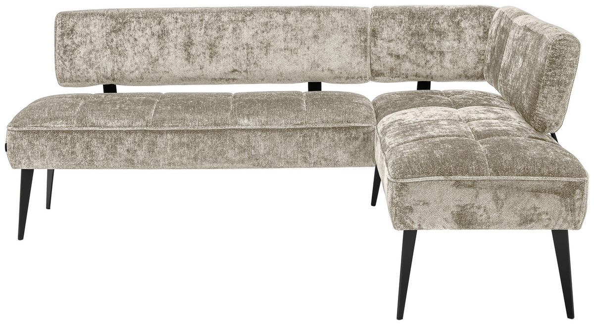 ECKBANK 212/162 cm Webstoff Taupe Metall   - Taupe/Schwarz, MODERN, Textil/Metall (212/162cm) - Welnova