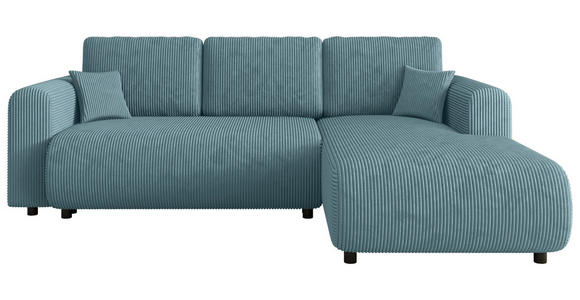 ECKSOFA inkl. Funktionen Türkis Cord  - Türkis/Schwarz, KONVENTIONELL, Kunststoff/Textil (260/200cm) - Xora