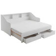 AUSZIEHBETT 90-180/200 cm  in Weiß  - Buchefarben/Weiß, KONVENTIONELL, Holzwerkstoff (90-180/200cm) - Carryhome
