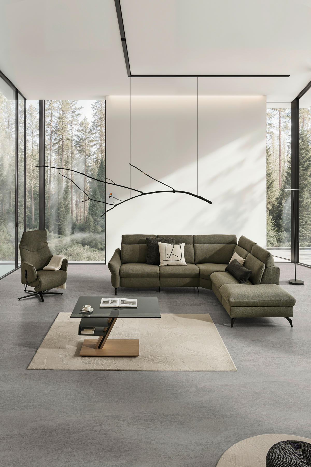 ECKSOFA Flachgewebe Taupe  - Taupe/Anthrazit, Konventionell, Textil/Metall (272/233cm) - Himolla Komfortklass