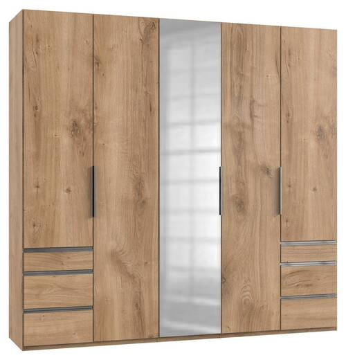 DREHTÜRENSCHRANK in Eichefarben  - Chromfarben/Eichefarben, Modern, Holzwerkstoff (250/236/58cm) - MID.YOU