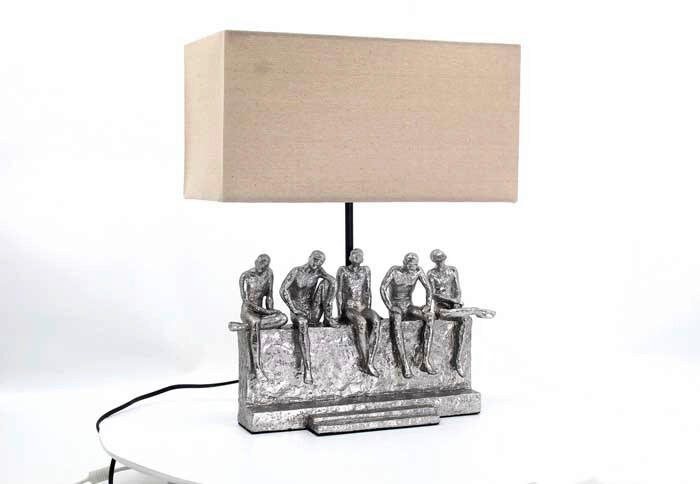 LED DÍSZLÁMPA - ezüst, Basics, műanyag/textil (36/22/43cm)