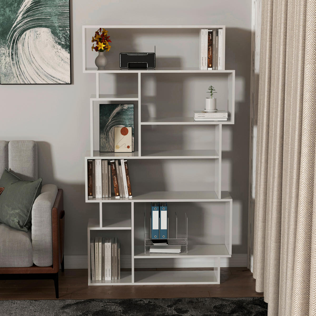 REGAL  96/168,5/25,5 cm Weiß  - Weiß, MODERN, Holzwerkstoff (96/168,5/25,5cm) - MID.YOU