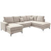 WOHNLANDSCHAFT Beige Cord  - Beige/Schwarz, MODERN, Textil/Metall (150/309/198cm) - MID.YOU