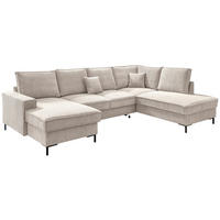 WOHNLANDSCHAFT in Cord Beige  - Beige/Schwarz, Modern, Textil/Metall (150/309/198cm) - MID.YOU