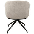 ARMLEHNSTUHL  Typenauswahl, Sitzfläche 360° drehbar, automatische Rückholfunktion Chenille, Flanell  - Taupe/Schwarz, Design, Textil/Metall (67/83/63cm) - Novel