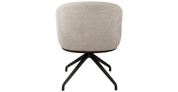 ARMLEHNSTUHL  Typenauswahl, Sitzfläche 360° drehbar, automatische Rückholfunktion Chenille, Flanell  - Taupe/Schwarz, Design, Textil/Metall (67/83/63cm) - Novel