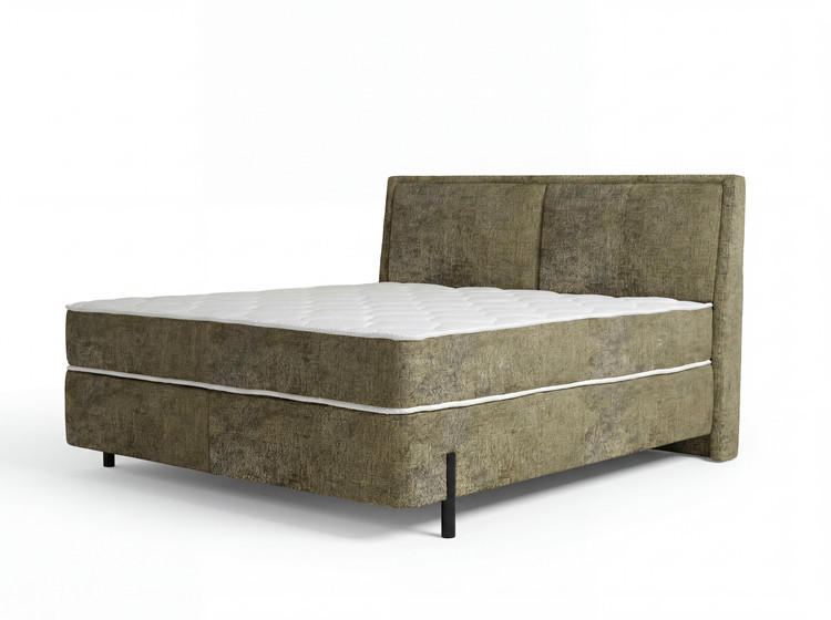 Pat Tapițat, 180/200 cm, verde - verde/negru, Basics, metal/lemn (180/200cm) - Hom`in