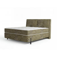 Pat Tapițat, 180/200 cm, verde - verde/negru, Basics, metal/lemn (180/200cm) - Hom`in