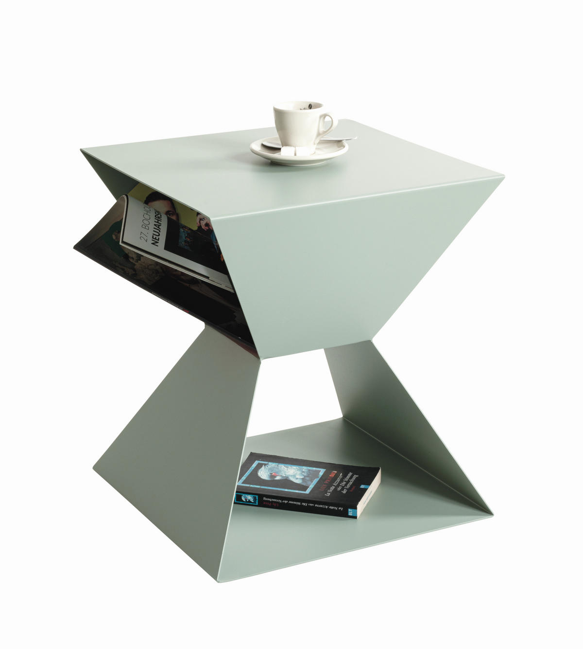 BEISTELLTISCH in Metall 40/40/45 cm  - Salbeigrün, Design, Metall (40/40/45cm)