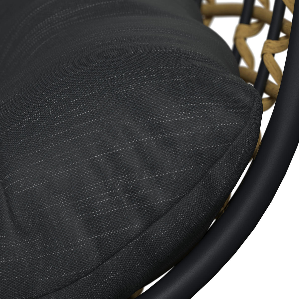 GARTENMUSCHEL 80,5/73/160 cm Stahl  - Schwarz/Naturfarben, Basics, Kunststoff/Textil (80,5/73/160cm) - Ambia Garden