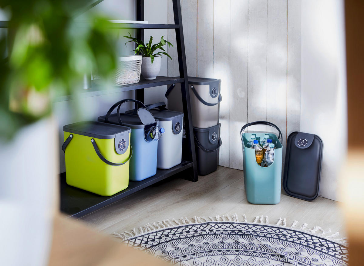 ABFALLSAMMLER 25 l  Kunststoff  - Weiß, Basics, Kunststoff (23,5/34/40cm) - Rotho