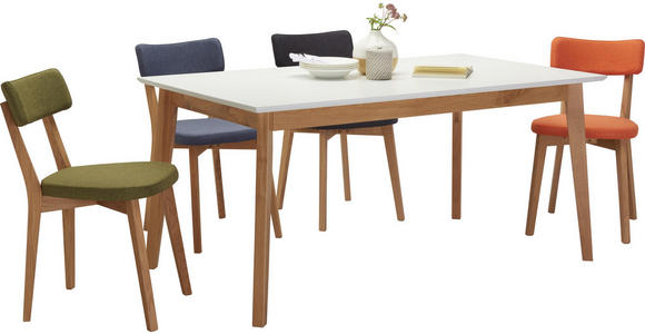 ESSTISCH in Holz, Holzwerkstoff 160/90/75 cm - Eichefarben/Weiß, Design, Holz/Holzwerkstoff (160/90/75cm) - Hom`in