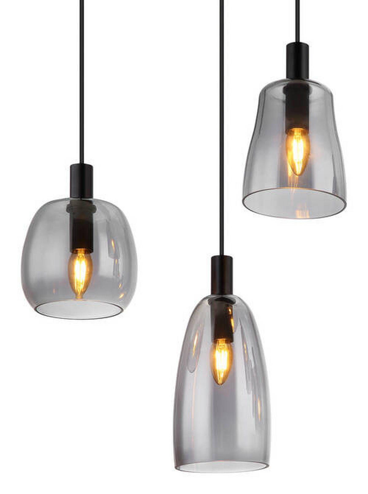 HÄNGLAMPA 97/32,5/130 cm  - svart, Design, metall/glas (97/32,5/130cm) - Globo
