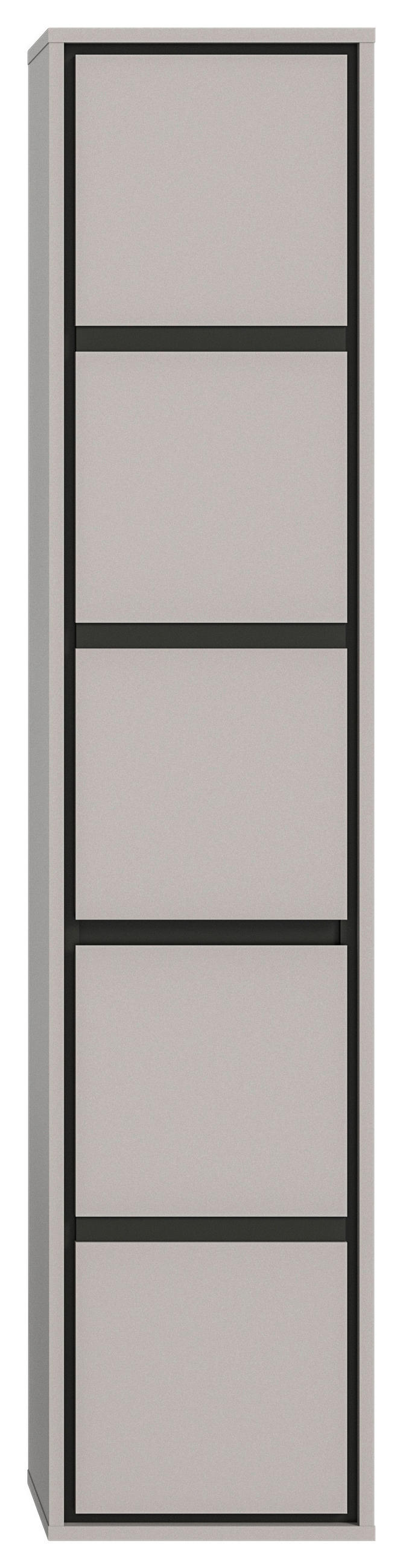 Thumbnail - Mid.you Hochschrank, Grau, Schwarz, Holzwerkstoff, Uni, 4 Fächer, 35x163x31 cm, hängend, Badezimmer, Badezimmerschränke,...