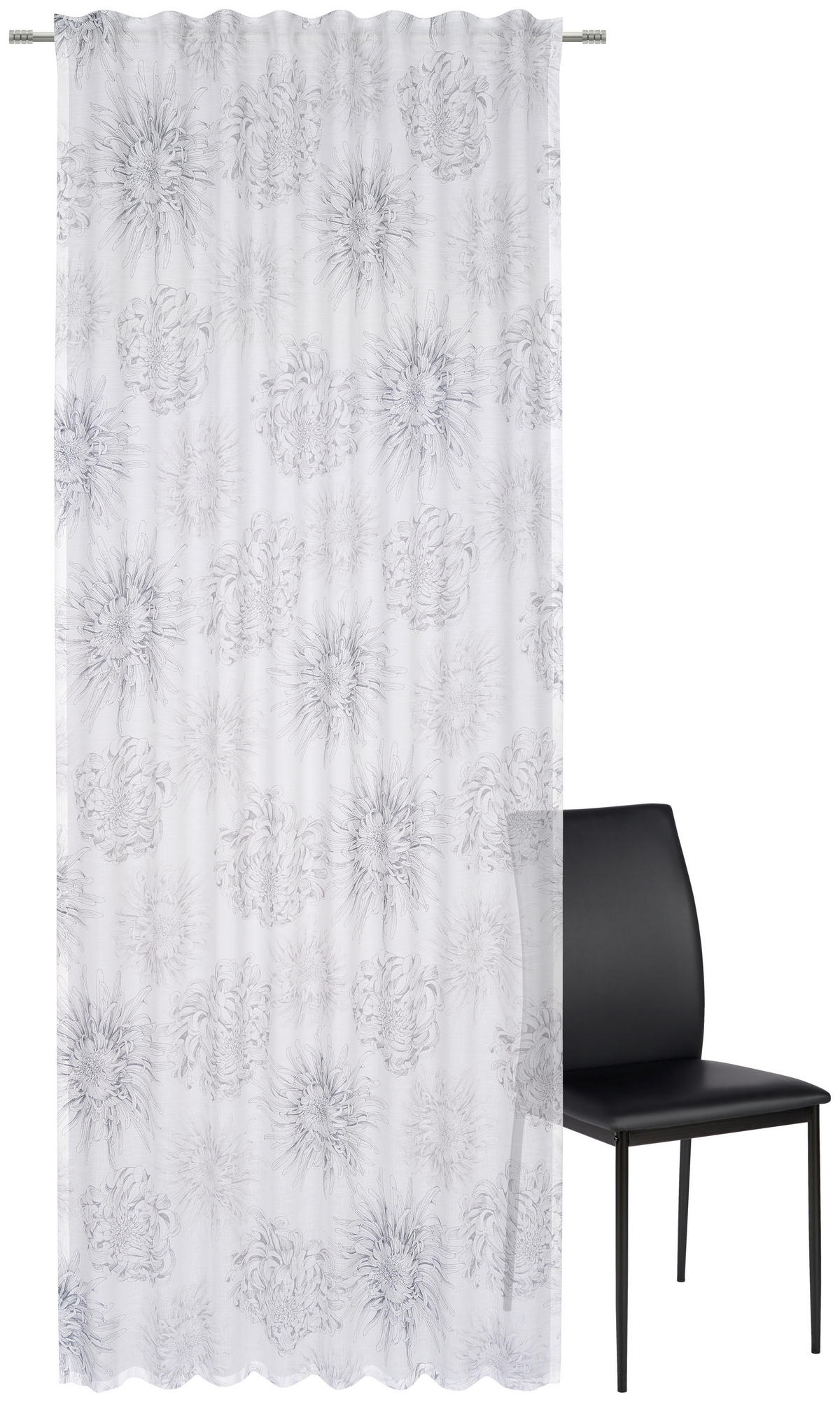 HOTOVÝ ZÁVĚS, poloprůhledné, 140/255 cm - antracitová, Natur, textil (140/255cm) - Novel