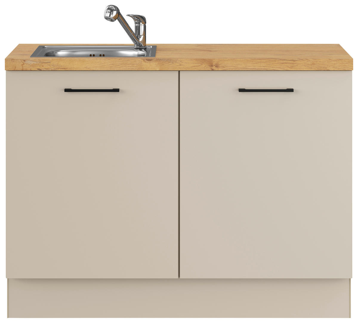 SPÜLENUNTERSCHRANK 120/91,8/58 cm  Hellgrau  - Eichefarben/Hellgrau, Basics, Holzwerkstoff/Metall (120/91,8/58cm) - Impuls