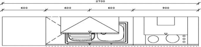 KÜCHENBLOCK 270 cm   in Graphitfarben, Eichefarben  - Eichefarben/Schwarz, KONVENTIONELL, Holzwerkstoff/Metall (270cm) - Xora