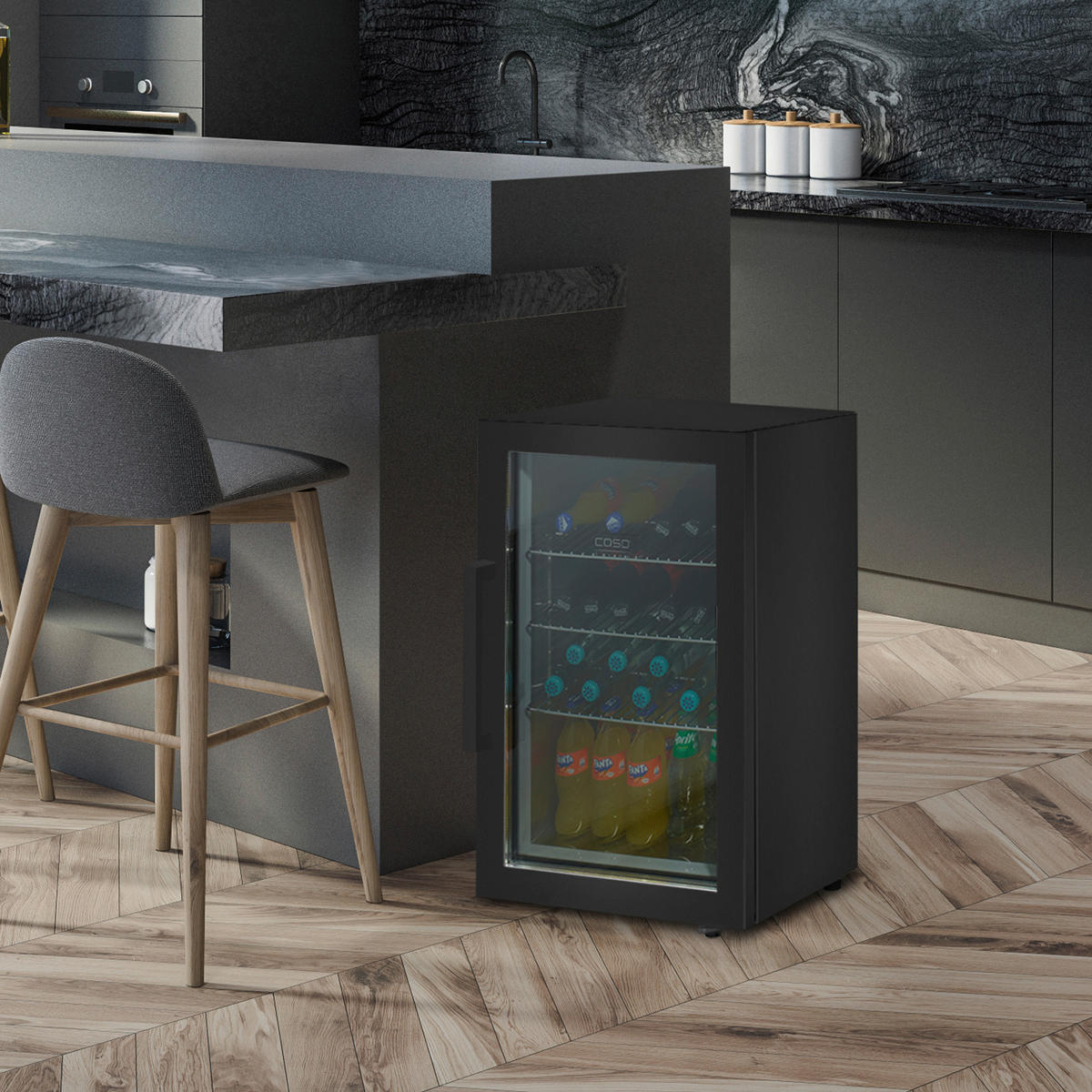 GETRÄNKEKÜHLSCHRANK 43/68/55,5 cm  - Schwarz, Basics, Metall (43/68/55,5cm) - CASO Design