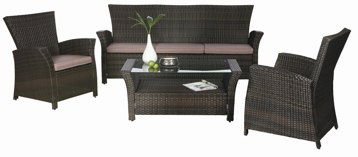 BAŠTENSKA GARNITURA 4 dela  - siva/zelena, Romantično / Seoski, metal/tekstil - Ambia Garden