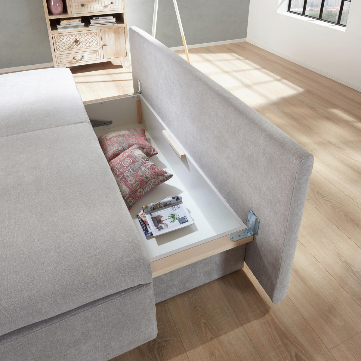 SCHLAFSOFA Webstoff Anthrazit  - Chromfarben/Anthrazit, Design, Textil/Metall (194/96/86cm) - Novel