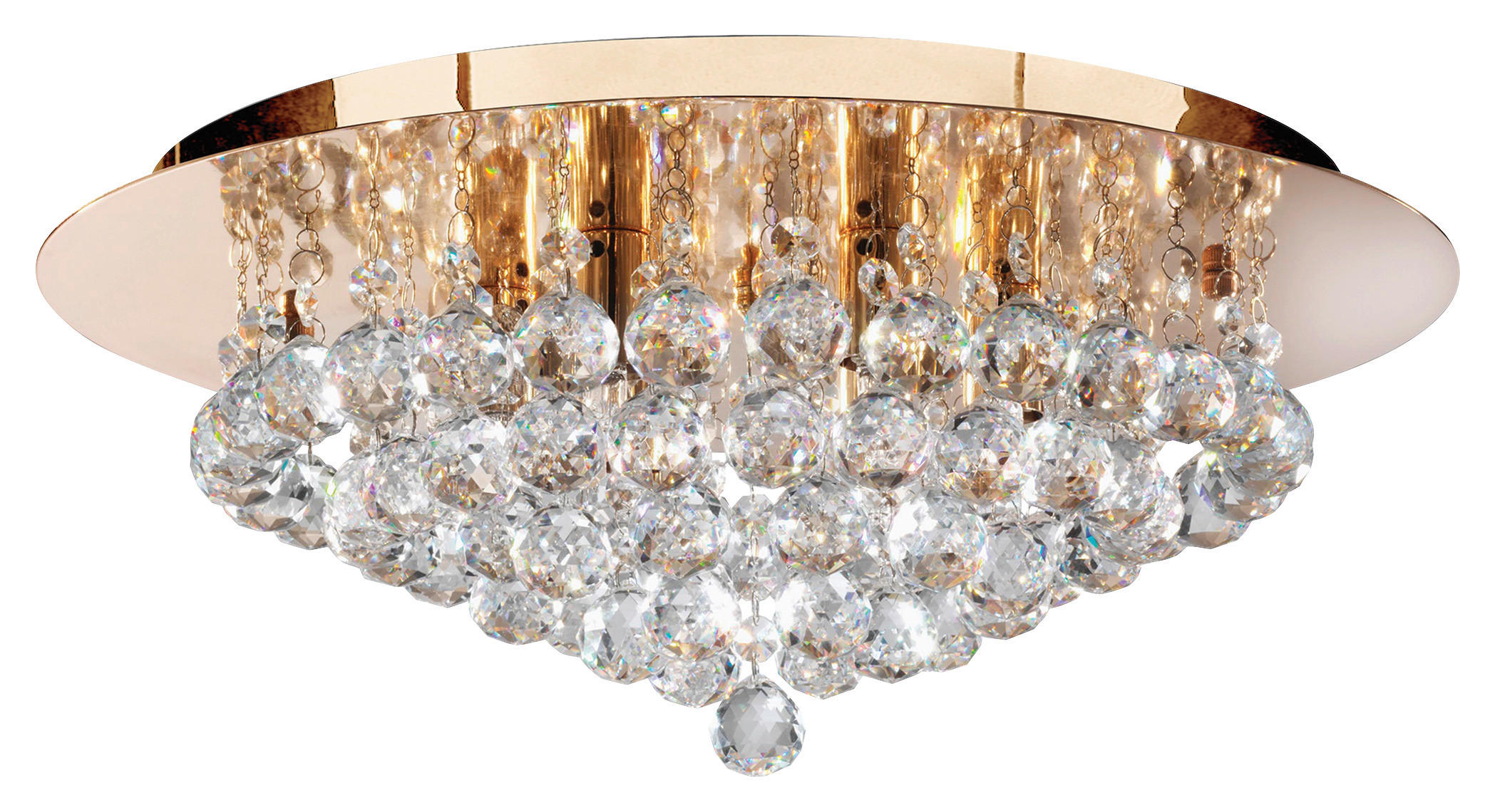 DECKENLEUCHTE Hanna 45/20 cm   - Goldfarben, KONVENTIONELL, Glas/Metall (45/20cm) - Searchlight