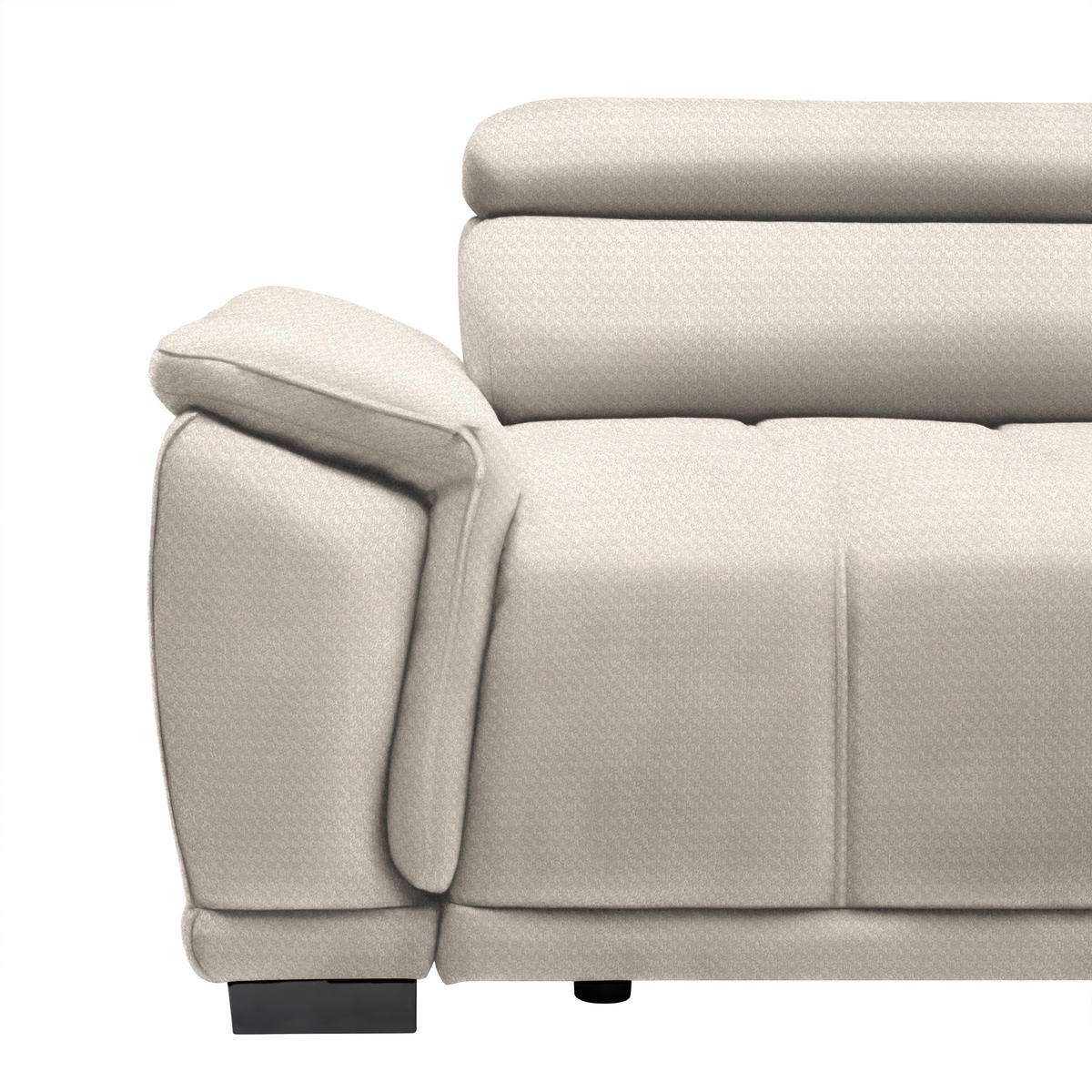 HÖRNSOFFA i chenille, vävt tyg pärlemor  - pärlemor/svart, Modern, textil/plast (283/106cm) - MID.YOU