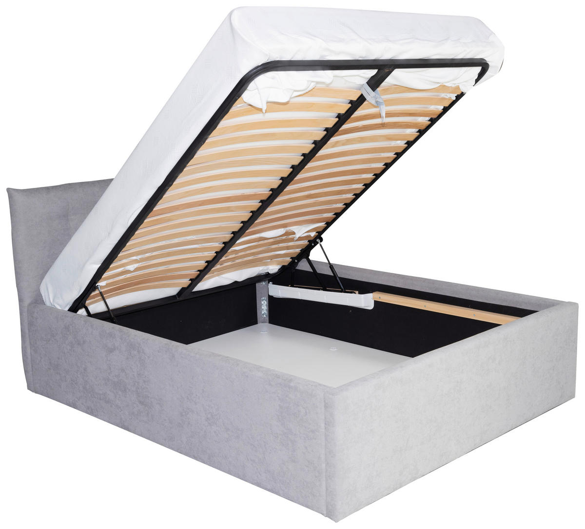 Pat Tapitat 160x200 Cm, gri - gri, Modern, material pe bază de lemn (160/200cm) - Hom`in