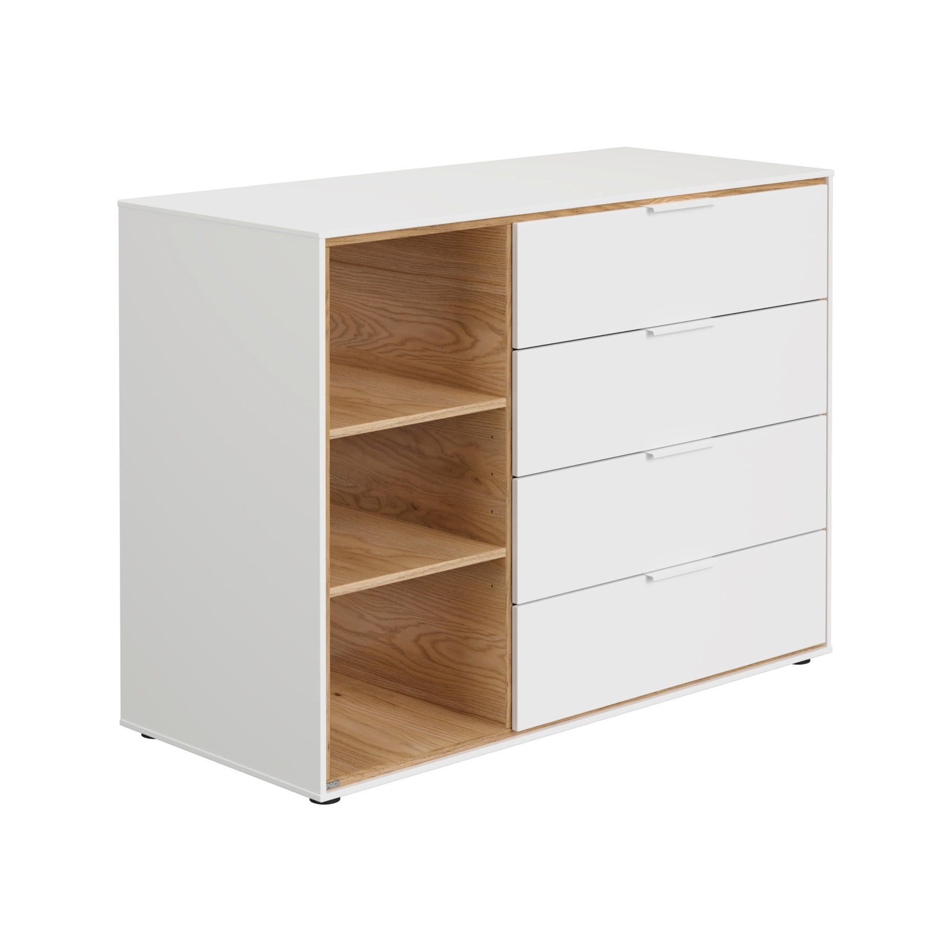 WICKELKOMMODE Lieven Weiß, Eichefarben  - Eichefarben/Weiß, Basics, Holzwerkstoff (125,90/93,6/54,8cm) - Paidi