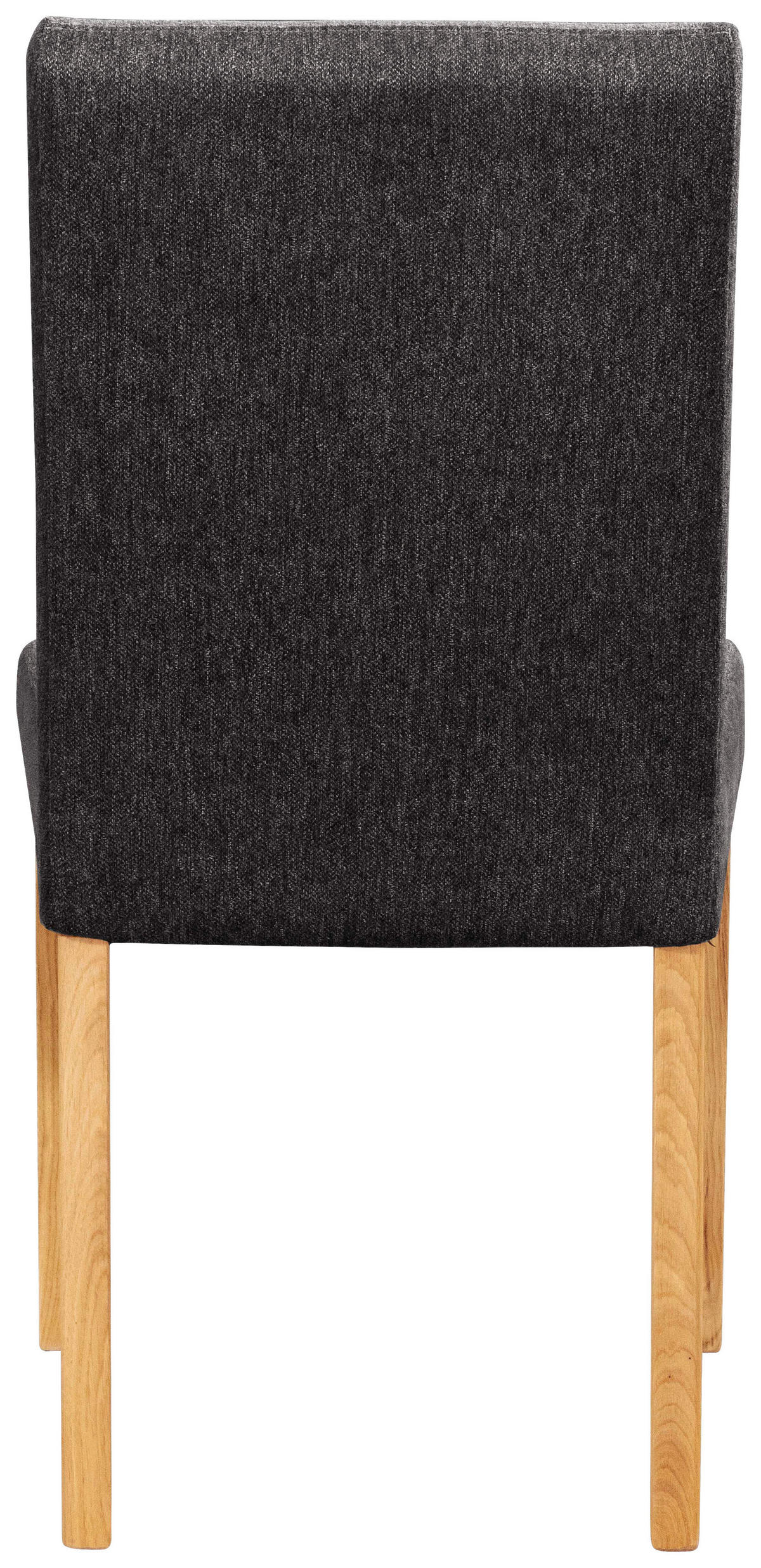 STUHL Webstoff Schwarz, Eichefarben Eiche vollmassiv  - Eichefarben/Schwarz, KONVENTIONELL, Holz/Textil (47/94/59cm) - Linea Natura