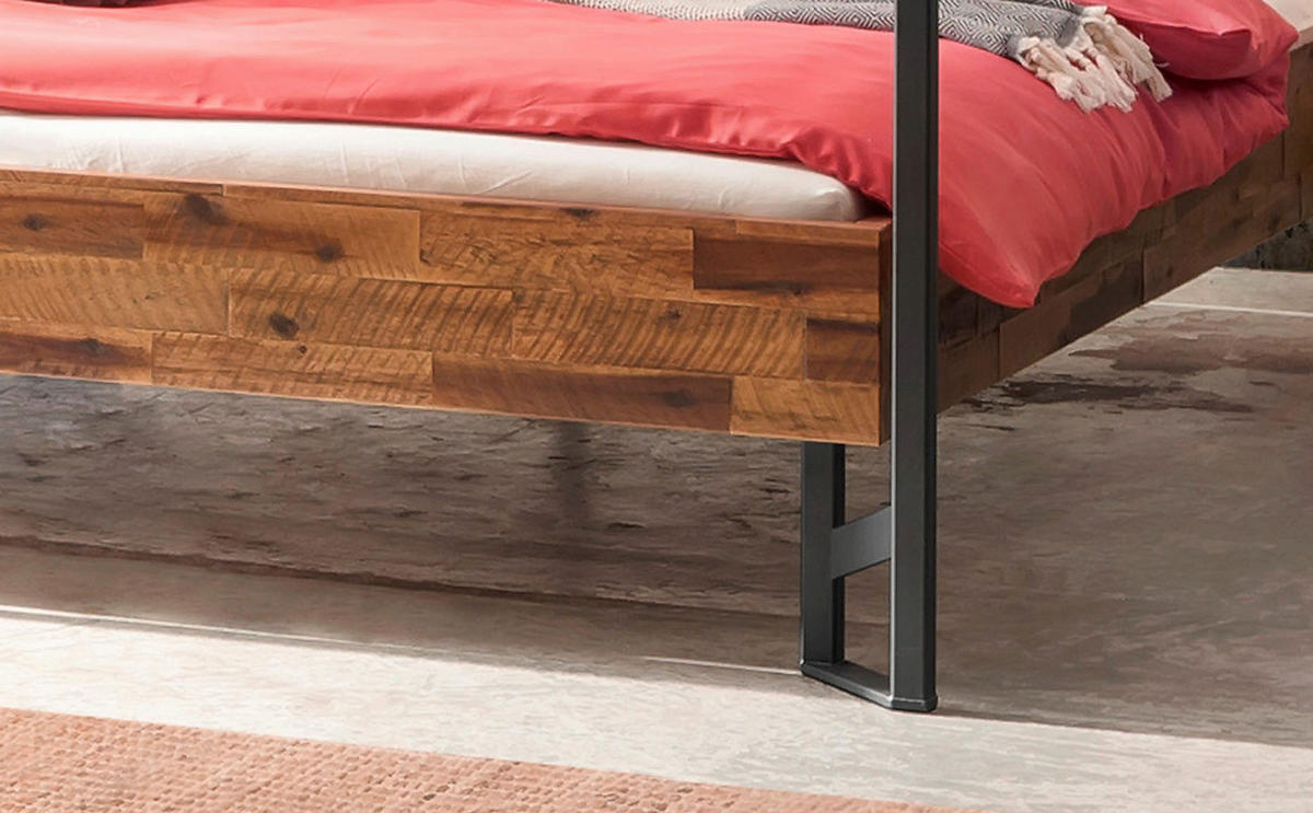 HIMMELBETT 140/200 cm  in Anthrazit, Braun, Akaziefarben  - Anthrazit/Braun, Natur, Holz/Metall (140/200cm) - Hasena