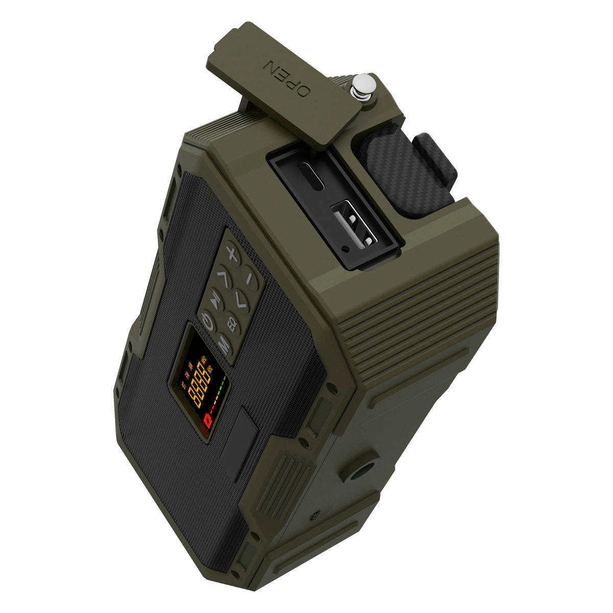 LED VÉSZVILÁGÍTÁS - olívazöld/fekete, Basics, műanyag (17,4/5,5/7,9cm) - Mican