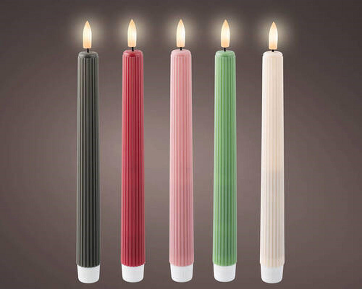 LED SVEĆA  siva, zelena, ružičasta, crvena, bež  - siva/zelena, Osnovno, plastika (2/24cm)