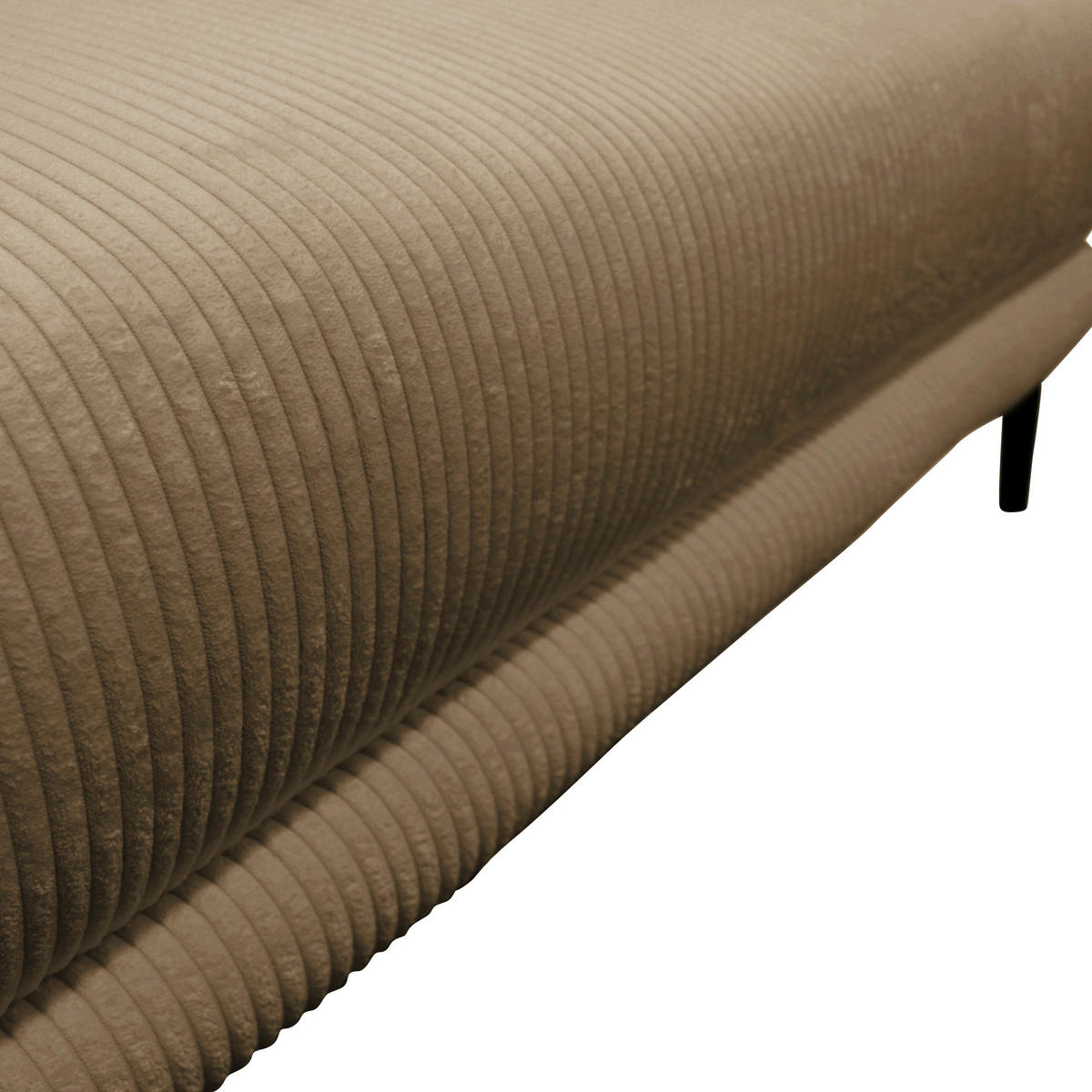 WOHNLANDSCHAFT NUOVO U in Cord Taupe  - Taupe/Schwarz, Design, Textil/Metall (194/360/194cm) - MID.YOU