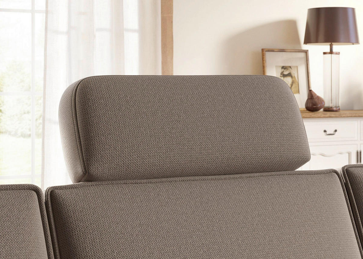 KOPFSTÜTZE Flachgewebe  - Taupe, Konventionell, Textil (52/22/12cm) - Sit & More