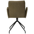 ARMLEHNSTUHL  , Stoffauswahl, Typenauswahl, Sitzfläche 360° drehbar  , Mikrofaser  ,  - Schwarz/Braun, Design, Textil/Metall (60/91/60cm) - Moderano