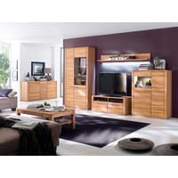 REGAL ZA DNEVNI BORAVAK boje bukve   - srebrne boje/boje bukve, Design, staklo/drvni materijal (357/209/51cm) - Livetastic