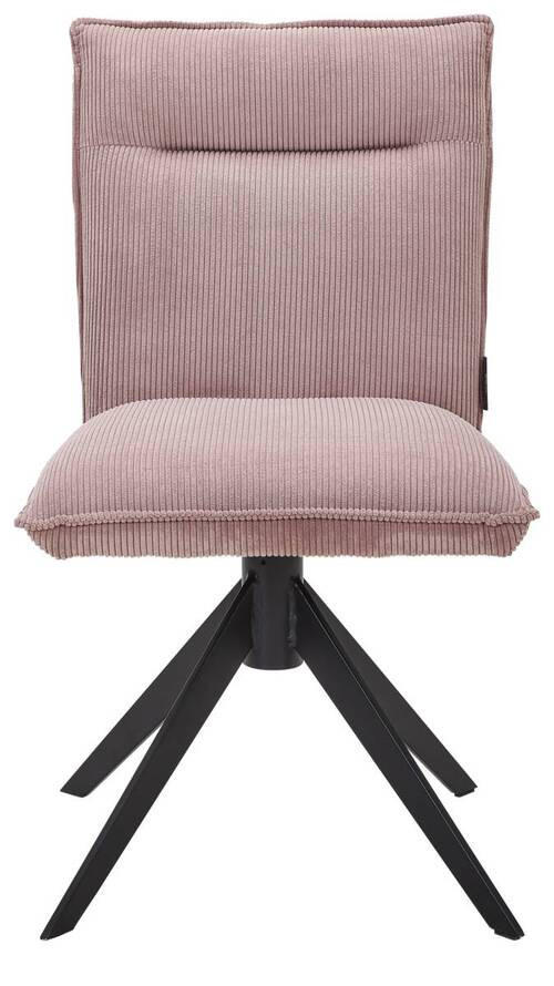 STUHL  in Eisen Feincord  - Altrosa/Schwarz, Design, Textil/Metall (47/87/62cm) - Johann Jakob