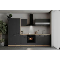 KÜCHENBLOCK 310 cm   in Grau  - Edelstahlfarben/Eichefarben, Basics, Holzwerkstoff/Metall (310cm) - Respekta