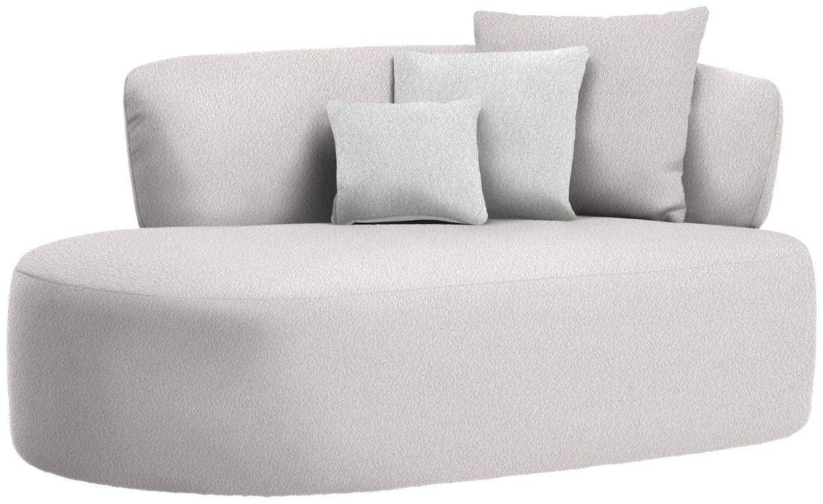 RÉCAMIERE in Bouclé Sandfarben, Hellrosa  - Sandfarben/Hellrosa, MODERN, Kunststoff/Textil (166/86/105cm) - Hom`in