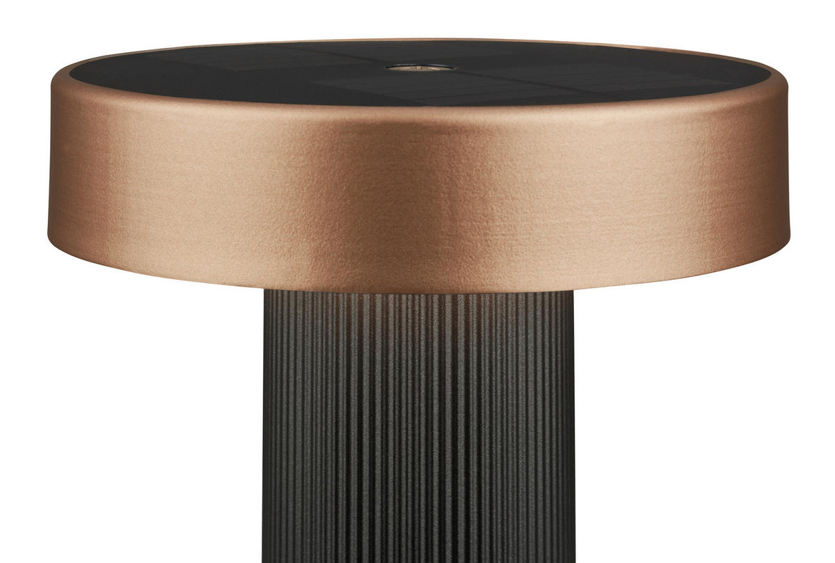 AKKU-TISCHLEUCHTE 16/20 cm  - Beige/Anthrazit, Design, Kunststoff (16/20cm)