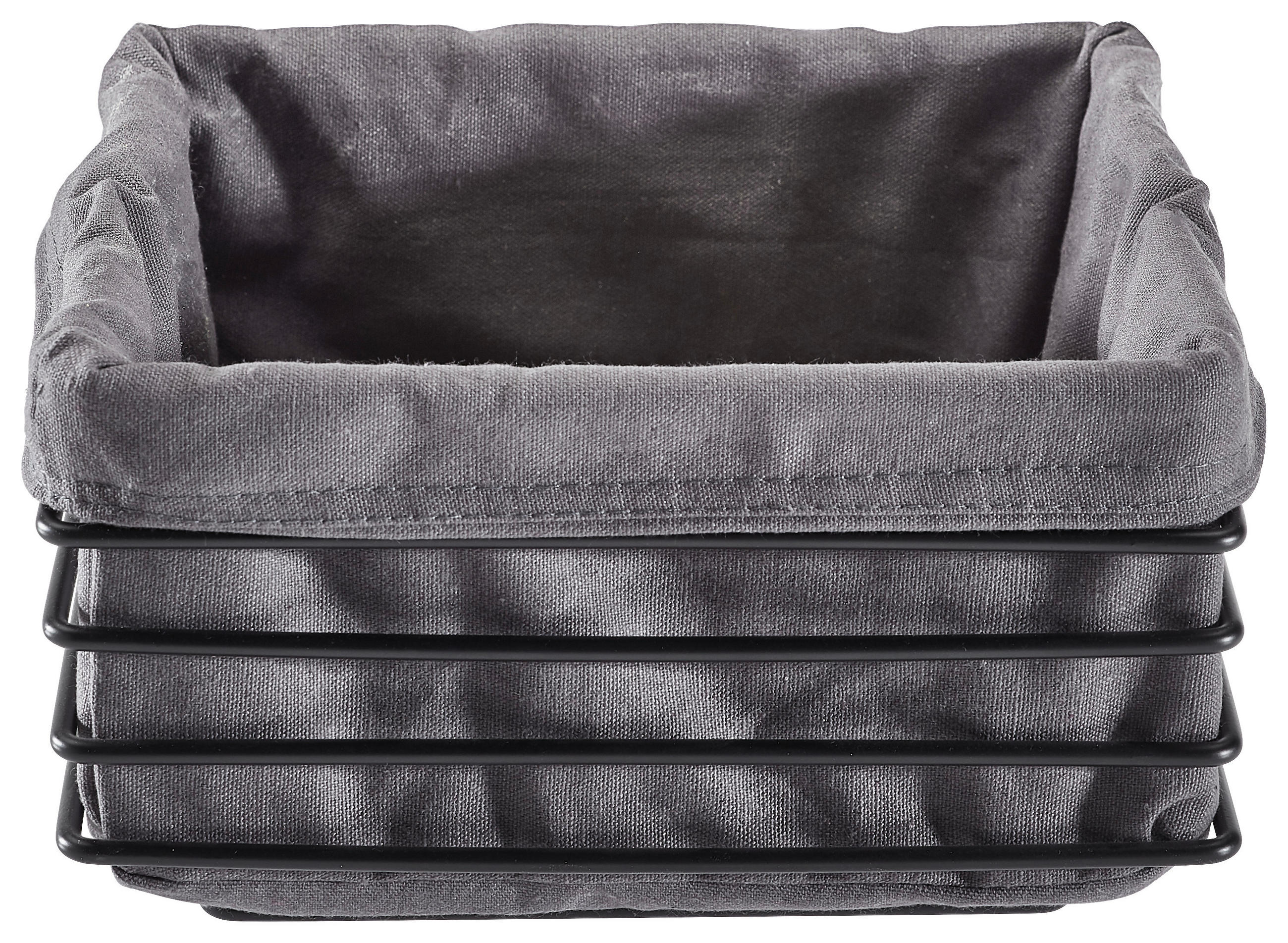 BROTKORB - Anthrazit/Schwarz, Design, Textil/Metall (23,0/21,5/11,0cm) - Justinus