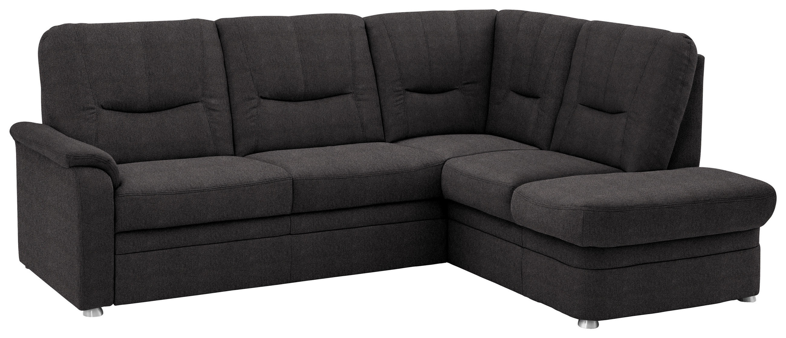 ECKSOFA Chenille Graubraun  - Graubraun/Schwarz, Konventionell, Kunststoff/Textil (235/185cm) - Beldomo Comfort