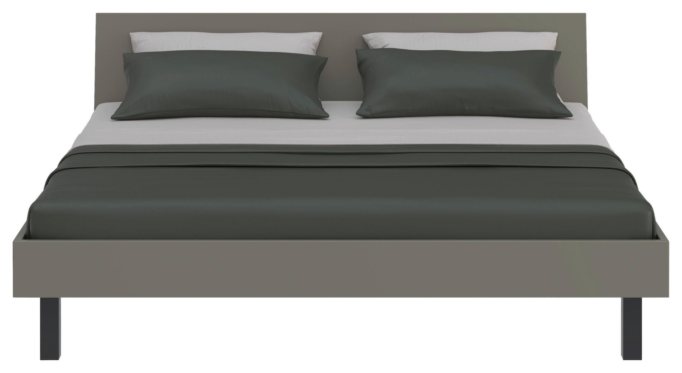BETT 200/200 cm  in Grau, Grün  - Schwarz/Grau, Design, Metall (200/200cm) - Xora