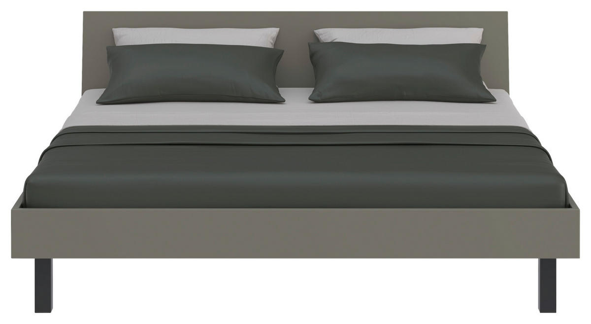 BETT 200/200 cm  in Grau, Grün  - Schwarz/Grau, Design, Metall (200/200cm) - Xora