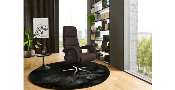 RELAXSESSEL in Leder Braun  - Edelstahlfarben/Braun, Design, Leder/Metall (76/119/86cm) - Dieter Knoll