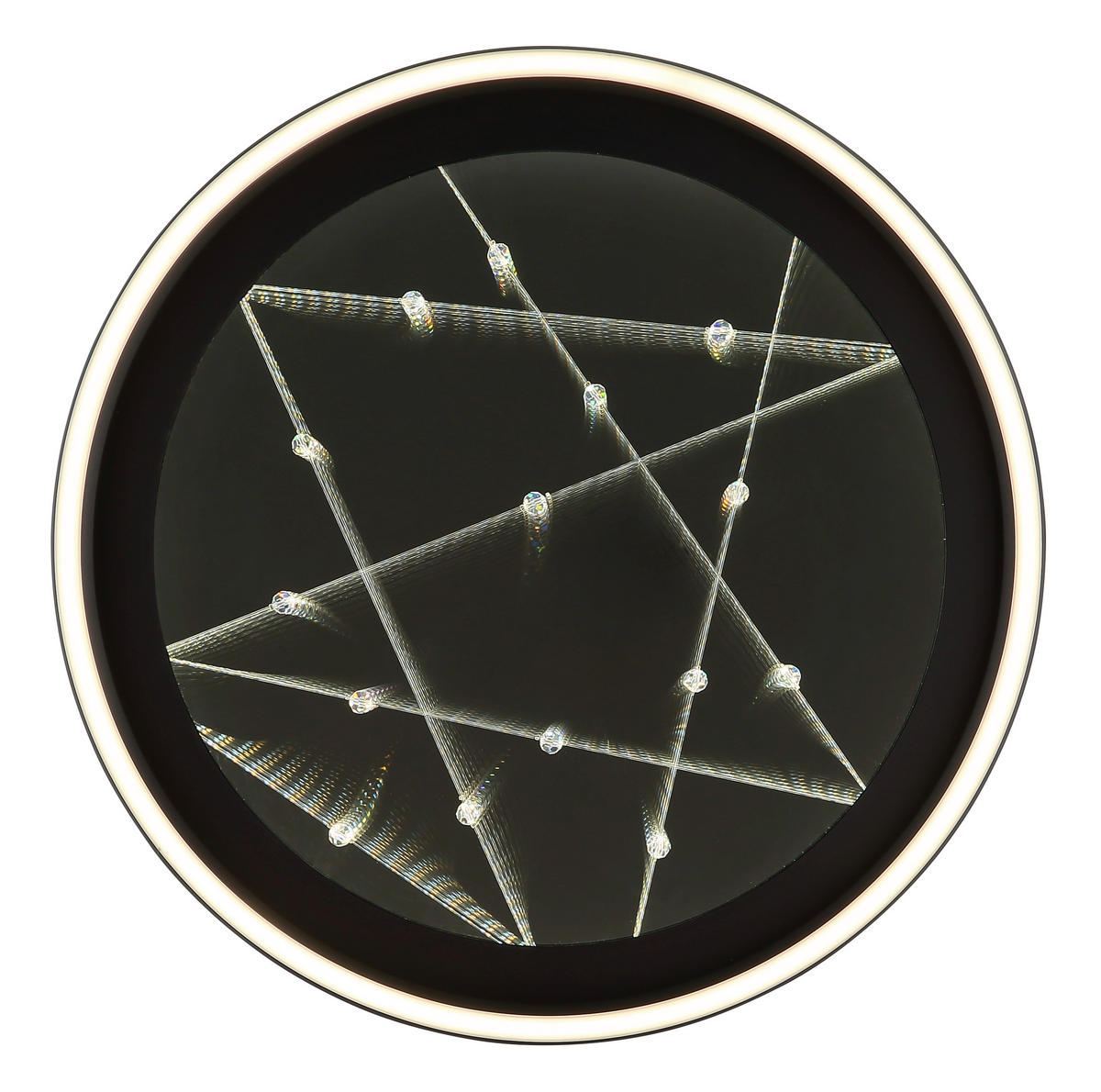 LED-DECKENLEUCHTE 40/8,5 cm   - Klar/Schwarz, Design, Glas/Kunststoff (40/8,5cm) - Globo