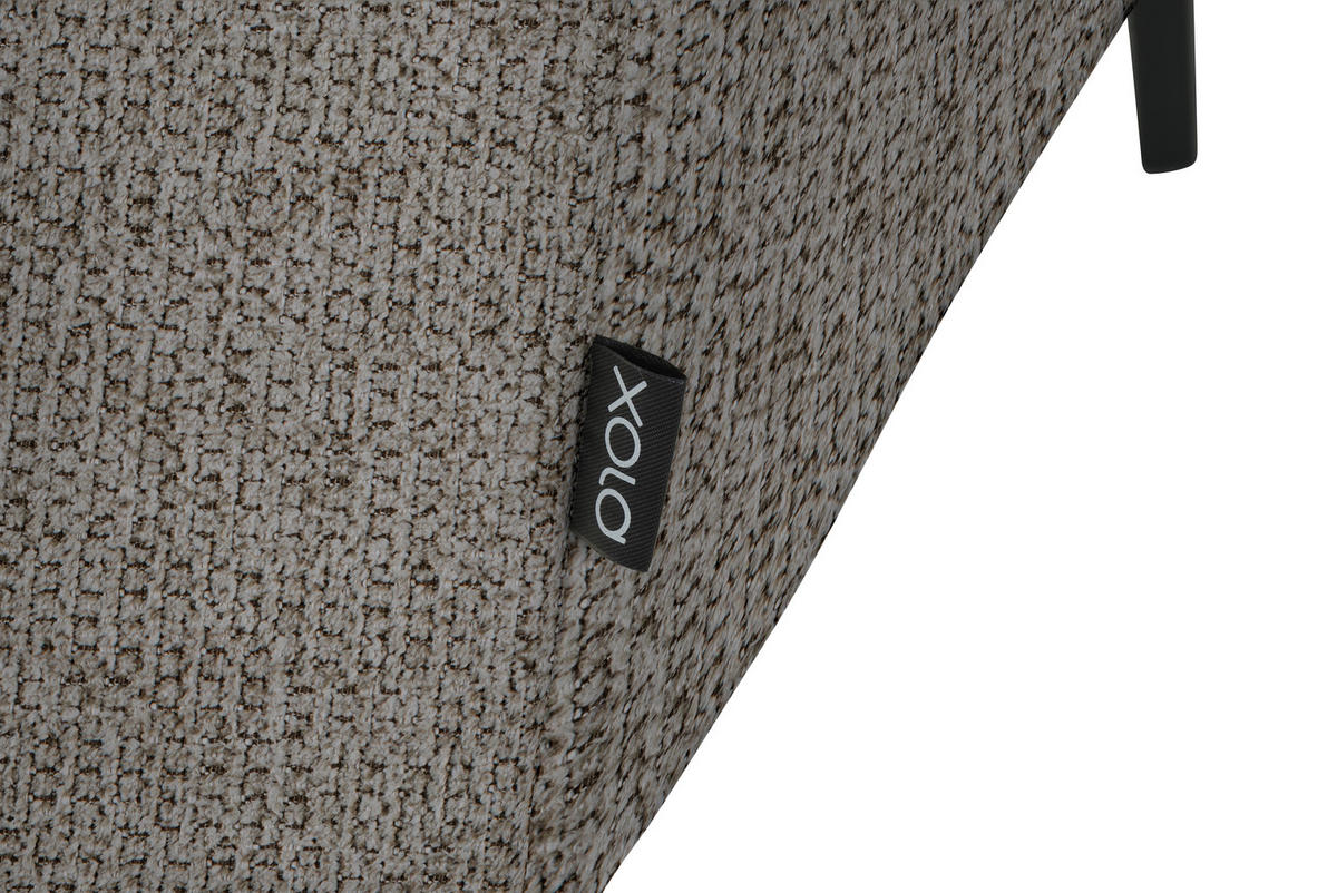 ECKSOFA in Webstoff Greige  - Greige/Schwarz, Design, Textil/Metall (205/280cm) - MID.YOU