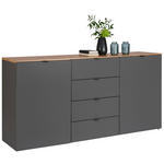 SIDEBOARD  in 180/91/44 cm  - Schwarz/Graphitfarben, MODERN, Holzwerkstoff/Kunststoff (180/91/44cm) - Hom`in