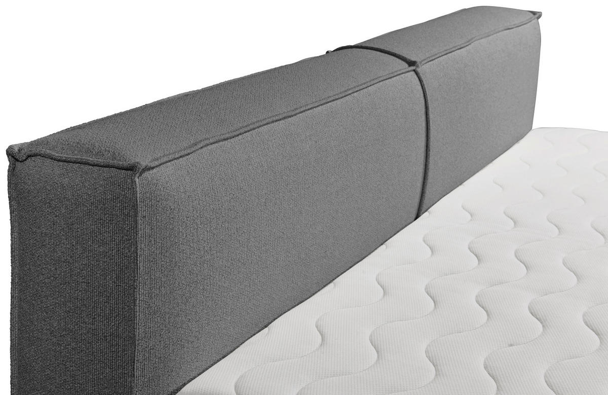 BOXSPRINGBETT 240/200 cm  in Dunkelgrau  - Dunkelgrau/Schwarz, LIFESTYLE, Kunststoff/Textil (240/200cm) - Boxxx